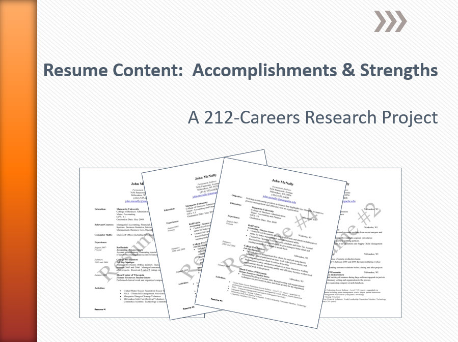 Resume Formats:  Results & Strengths